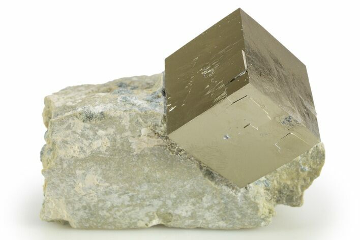 Natural Pyrite Cube In Rock - Navajun, Spain #304014